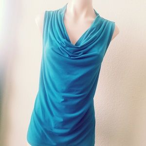 Teal Cowl Neck Top